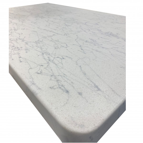 24x24 square  Fiberglass Faux Carrara Marble Outdoor Commercial Restaurant Hotel Cafe Hospitality Table Top